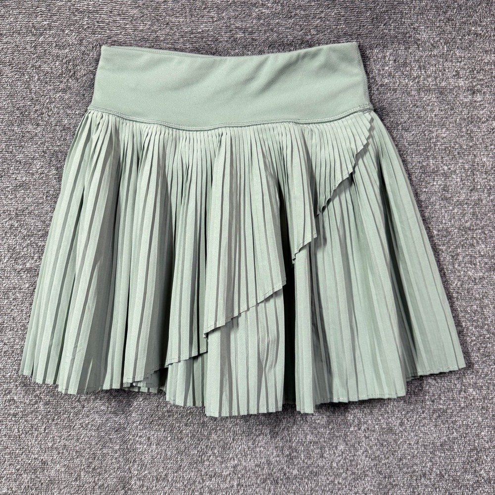 Yogalicious Leah Skort Womens XS Sage Green Pleated Tennis Golf Skirt Pocket